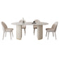 Stone Top Dining Table Traditional Luxury Table with Sled Base in White Clearhalo ' dining_table' 'Dining Tables & Seating' 'Dining Tables' 'furn' 'furn_dining_table' 'Furniture' 'furniture_dining_table' 'Kitchen & Dining Furniture' 'kitchen&dining_furn' 'kitchen' 'kitchen_dining_table' 4599846