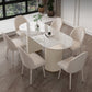 Stone Top Dining Table Traditional Luxury Table with Sled Base in White Clearhalo ' dining_table' 'Dining Tables & Seating' 'Dining Tables' 'furn' 'furn_dining_table' 'Furniture' 'furniture_dining_table' 'Kitchen & Dining Furniture' 'kitchen&dining_furn' 'kitchen' 'kitchen_dining_table' 4599847