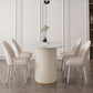 Stone Top Dining Table Traditional Luxury Table with Sled Base in White Clearhalo ' dining_table' 'Dining Tables & Seating' 'Dining Tables' 'furn' 'furn_dining_table' 'Furniture' 'furniture_dining_table' 'Kitchen & Dining Furniture' 'kitchen&dining_furn' 'kitchen' 'kitchen_dining_table' 4599849