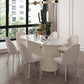 Stone Top Dining Table Traditional Luxury Table with Sled Base in White Clearhalo ' dining_table' 'Dining Tables & Seating' 'Dining Tables' 'furn' 'furn_dining_table' 'Furniture' 'furniture_dining_table' 'Kitchen & Dining Furniture' 'kitchen&dining_furn' 'kitchen' 'kitchen_dining_table' 4599851