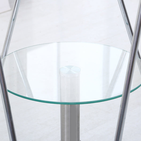 Metal Contemporary Round Dining Table Glass Top Table for Home Clearhalo ' dining_table' 'Dining Tables & Seating' 'Dining Tables' 'furn' 'furn_dining_table' 'Furniture' 'furniture_dining_table' 'Kitchen & Dining Furniture' 'kitchen&dining_furn' 'kitchen' 'kitchen_dining_table' 4599885