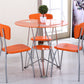 Metal Contemporary Round Dining Table Glass Top Table for Home Clearhalo ' dining_table' 'Dining Tables & Seating' 'Dining Tables' 'furn' 'furn_dining_table' 'Furniture' 'furniture_dining_table' 'Kitchen & Dining Furniture' 'kitchen&dining_furn' 'kitchen' 'kitchen_dining_table' 4599890