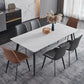 Metal Industrial Rectangle Dining Table Sintered Stone Table with Legs White Clearhalo ' dining_table' 'Dining Tables & Seating' 'Dining Tables' 'Furniture' 'furniture_dining_table' 'Kitchen & Dining Furniture' 'kitchen&dining_furn' 'kitchen' 'kitchen_dining_table' 4599919