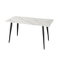 Metal Industrial Rectangle Dining Table Sintered Stone Table with Legs 51.2"L x 27.6"W x 29.5"H White Clearhalo ' dining_table' 'Dining Tables & Seating' 'Dining Tables' 'Furniture' 'furniture_dining_table' 'Kitchen & Dining Furniture' 'kitchen&dining_furn' 'kitchen' 'kitchen_dining_table' 4599923