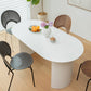 Pine Wood Contemporary Oval Dining Table Wood Top Table for Dining Room White 47.2"L x 23.6"W x 29.5"H Without Chairs Clearhalo ' dining_table' 'Dining Tables & Seating' 'Dining Tables' 'furn' 'furn_dining_table' 'Furniture' 'furniture_dining_table' 'Kitchen & Dining Furniture' 'kitchen&dining_furn' 'kitchen' 'kitchen_dining_table' 4599951
