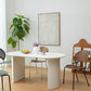 Pine Wood Contemporary Oval Dining Table Wood Top Table for Dining Room White 63"L x 31.5"W x 29.5"H Without Chairs Clearhalo ' dining_table' 'Dining Tables & Seating' 'Dining Tables' 'furn' 'furn_dining_table' 'Furniture' 'furniture_dining_table' 'Kitchen & Dining Furniture' 'kitchen&dining_furn' 'kitchen' 'kitchen_dining_table' 4599954