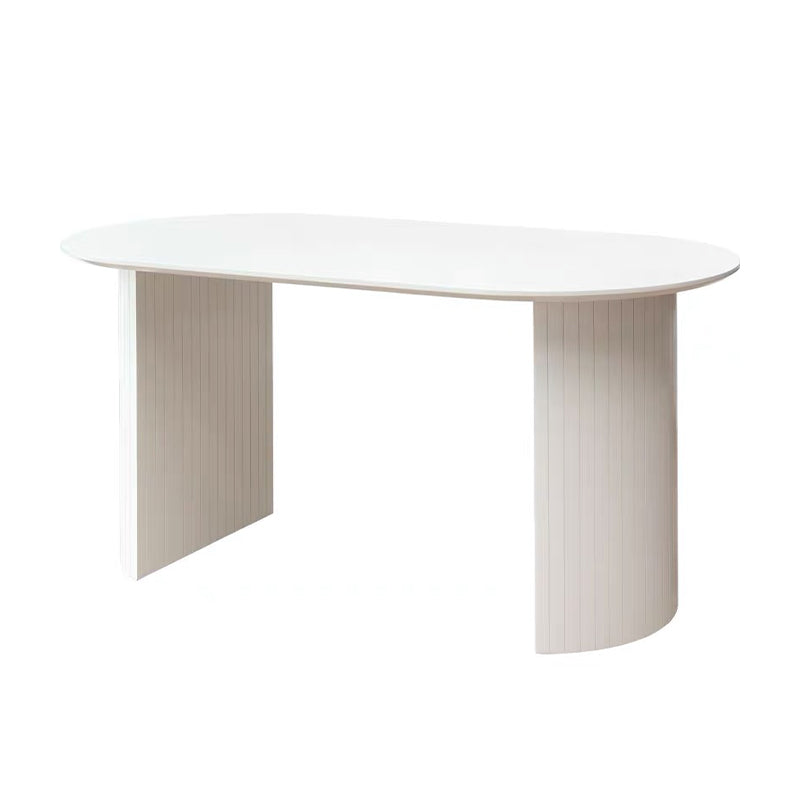 Pine Wood Contemporary Oval Dining Table Wood Top Table for Dining Room White Without Chairs Clearhalo ' dining_table' 'Dining Tables & Seating' 'Dining Tables' 'furn' 'furn_dining_table' 'Furniture' 'furniture_dining_table' 'Kitchen & Dining Furniture' 'kitchen&dining_furn' 'kitchen' 'kitchen_dining_table' 4599955