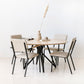 Metal Contemporary Round Dining Table Pine Wood Top Table for Dining Room Natural Wood Black 47.2"L x 47.2"W x 29.5"H Without Chairs Clearhalo ' dining_table' 'Dining Tables & Seating' 'Dining Tables' 'furn' 'furn_dining_table' 'Furniture' 'furniture_dining_table' 'Kitchen & Dining Furniture' 'kitchen&dining_furn' 'kitchen' 'kitchen_dining_table' 4599973