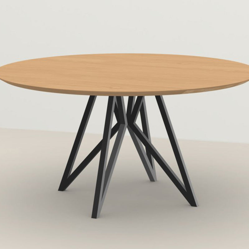 Metal Contemporary Round Dining Table Pine Wood Top Table for Dining Room Natural Wood Black Without Chairs Clearhalo ' dining_table' 'Dining Tables & Seating' 'Dining Tables' 'furn' 'furn_dining_table' 'Furniture' 'furniture_dining_table' 'Kitchen & Dining Furniture' 'kitchen&dining_furn' 'kitchen' 'kitchen_dining_table' 4599980