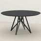 Metal Contemporary Round Dining Table Pine Wood Top Table for Dining Room Clearhalo ' dining_table' 'Dining Tables & Seating' 'Dining Tables' 'furn' 'furn_dining_table' 'Furniture' 'furniture_dining_table' 'Kitchen & Dining Furniture' 'kitchen&dining_furn' 'kitchen' 'kitchen_dining_table' 4599981