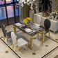 Metal Traditional Luxury Rectangle Indoor Table Marble Table with 4 Legs Black Without Chairs Clearhalo ' dining_table' 'Dining Tables & Seating' 'Dining Tables' 'furn' 'furn_dining_table' 'Furniture' 'furniture_dining_table' 'Kitchen & Dining Furniture' 'kitchen&dining_furn' 'kitchen' 'kitchen_dining_table' 4600009