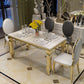 Metal Traditional Luxury Rectangle Indoor Table Marble Table with 4 Legs White 63"L x 35.4"W x 29.5"H Without Chairs Clearhalo ' dining_table' 'Dining Tables & Seating' 'Dining Tables' 'furn' 'furn_dining_table' 'Furniture' 'furniture_dining_table' 'Kitchen & Dining Furniture' 'kitchen&dining_furn' 'kitchen' 'kitchen_dining_table' 4600011