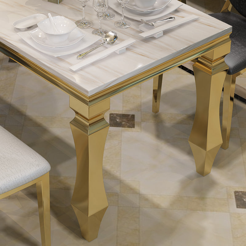Metal Traditional Luxury Rectangle Indoor Table Marble Table with 4 Legs Clearhalo ' dining_table' 'Dining Tables & Seating' 'Dining Tables' 'furn' 'furn_dining_table' 'Furniture' 'furniture_dining_table' 'Kitchen & Dining Furniture' 'kitchen&dining_furn' 'kitchen' 'kitchen_dining_table' 4600015