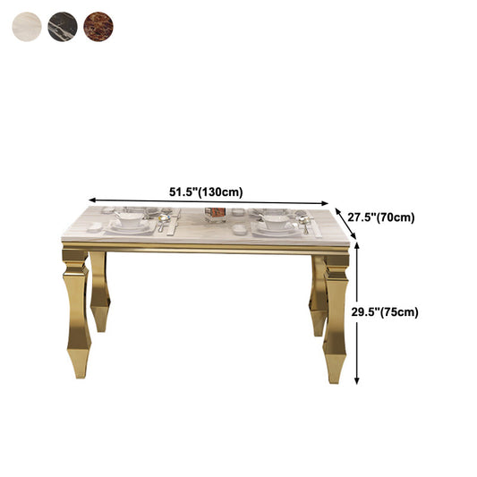 Metal Traditional Luxury Rectangle Indoor Table Marble Table with 4 Legs Clearhalo ' dining_table' 'Dining Tables & Seating' 'Dining Tables' 'furn' 'furn_dining_table' 'Furniture' 'furniture_dining_table' 'Kitchen & Dining Furniture' 'kitchen&dining_furn' 'kitchen' 'kitchen_dining_table' 4600017