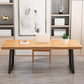 Solid Wood Top Dining Table Industrial Rectangle Table with Sled Base Natural Without Chairs Clearhalo ' dining_table' 'Dining Tables & Seating' 'Dining Tables' 'furn' 'furn_dining_table' 'Furniture' 'furniture_dining_table' 'Kitchen & Dining Furniture' 'kitchen&dining_furn' 'kitchen' 'kitchen_dining_table' 4600022