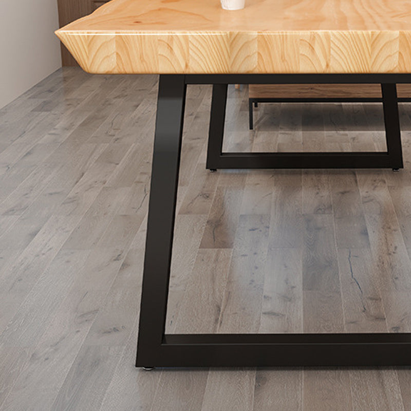 Solid Wood Top Dining Table Industrial Rectangle Table with Sled Base Clearhalo ' dining_table' 'Dining Tables & Seating' 'Dining Tables' 'furn' 'furn_dining_table' 'Furniture' 'furniture_dining_table' 'Kitchen & Dining Furniture' 'kitchen&dining_furn' 'kitchen' 'kitchen_dining_table' 4600028