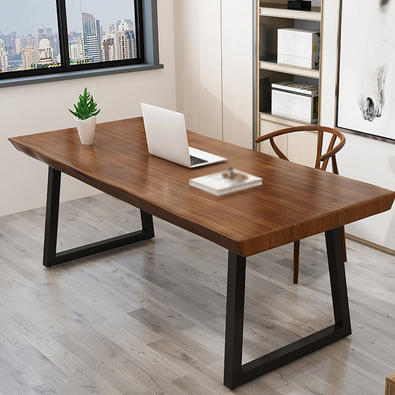 Solid Wood Top Dining Table Industrial Rectangle Table with Sled Base Clearhalo ' dining_table' 'Dining Tables & Seating' 'Dining Tables' 'furn' 'furn_dining_table' 'Furniture' 'furniture_dining_table' 'Kitchen & Dining Furniture' 'kitchen&dining_furn' 'kitchen' 'kitchen_dining_table' 4600029