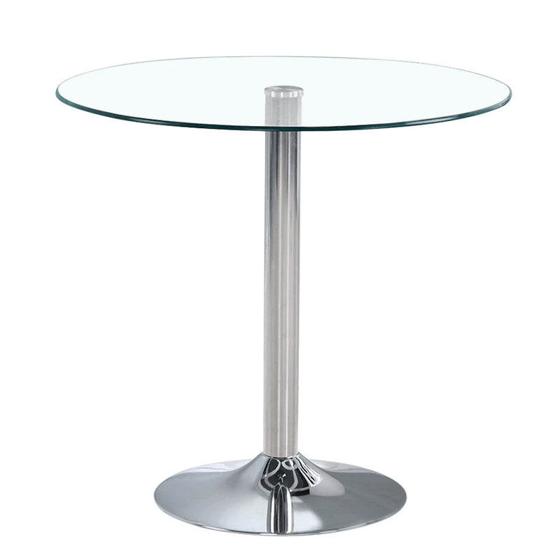 Glass Top Dining Table Modern Round Dining Table with Pedestal Base Clear Clearhalo ' dining_table' 'Dining Tables & Seating' 'Dining Tables' 'Furniture' 'furniture_dining_table' 'Kitchen & Dining Furniture' 'kitchen&dining_furn' 'kitchen' 'kitchen_dining_table' 4600040