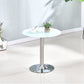 Glass Top Dining Table Modern Round Dining Table with Pedestal Base Clearhalo ' dining_table' 'Dining Tables & Seating' 'Dining Tables' 'Furniture' 'furniture_dining_table' 'Kitchen & Dining Furniture' 'kitchen&dining_furn' 'kitchen' 'kitchen_dining_table' 4600048
