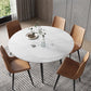 Stone Contemporary Round Dinner Table Matte Finish 4 Legs Table for Home Clearhalo ' dining_table' 'Dining Tables & Seating' 'Dining Tables' 'furn' 'furn_dining_table' 'Furniture' 'furniture_dining_table' 'Kitchen & Dining Furniture' 'kitchen&dining_furn' 'kitchen' 'kitchen_dining_table' 4600064