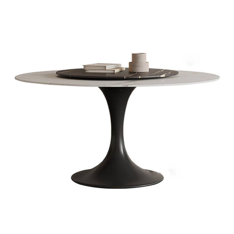 Stone Contemporary Round Dining Table Matte Finish Tulip Table for Home Clearhalo ' dining_table' 'Dining Tables & Seating' 'Dining Tables' 'furn' 'furn_dining_table' 'Furniture' 'furniture_dining_table' 'Kitchen & Dining Furniture' 'kitchen&dining_furn' 'kitchen' 'kitchen_dining_table' 4600074