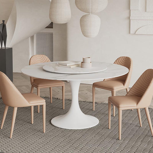 Stone Contemporary Round Dining Table Matte Finish Tulip Table for Home Clearhalo ' dining_table' 'Dining Tables & Seating' 'Dining Tables' 'furn' 'furn_dining_table' 'Furniture' 'furniture_dining_table' 'Kitchen & Dining Furniture' 'kitchen&dining_furn' 'kitchen' 'kitchen_dining_table' 4600079