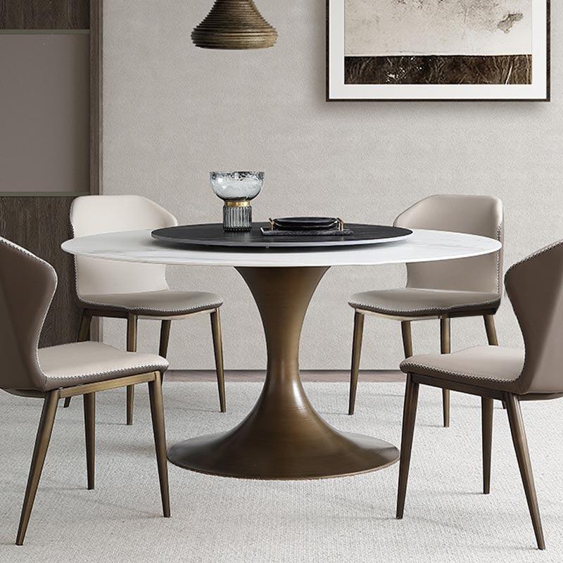 Stone Contemporary Round Dining Table Matte Finish Tulip Table for Home Clearhalo ' dining_table' 'Dining Tables & Seating' 'Dining Tables' 'furn' 'furn_dining_table' 'Furniture' 'furniture_dining_table' 'Kitchen & Dining Furniture' 'kitchen&dining_furn' 'kitchen' 'kitchen_dining_table' 4600080