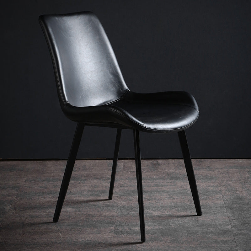 Metal Industrial Dining Kitchen Room Chair Solid Back Side Chair Black 1 Piece Black Clearhalo ' kitchen&dining_furn' 'Dining Chairs' 'Dining Tables & Seating' 'dining_chair' 'furn' 'furn_dining_chair' 'Furniture' 'furniture_dining_chair' 'Kitchen & Dining Furniture' 'kitchen' 4600088