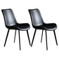 Metal Industrial Dining Kitchen Room Chair Solid Back Side Chair Black 2 Piece Set Black Clearhalo ' kitchen&dining_furn' 'Dining Chairs' 'Dining Tables & Seating' 'dining_chair' 'furn' 'furn_dining_chair' 'Furniture' 'furniture_dining_chair' 'Kitchen & Dining Furniture' 'kitchen' 4600090