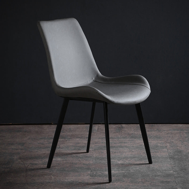 Metal Industrial Dining Kitchen Room Chair Solid Back Side Chair Grey 1 Piece Black Clearhalo ' kitchen&dining_furn' 'Dining Chairs' 'Dining Tables & Seating' 'dining_chair' 'furn' 'furn_dining_chair' 'Furniture' 'furniture_dining_chair' 'Kitchen & Dining Furniture' 'kitchen' 4600094