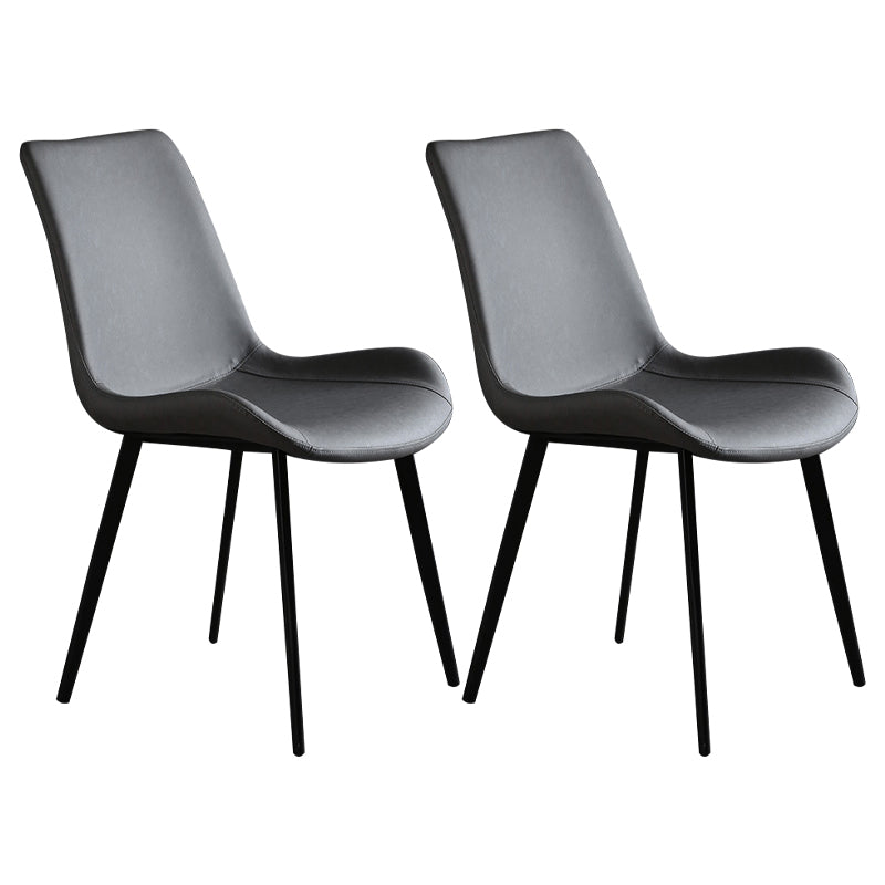 Metal Industrial Dining Kitchen Room Chair Solid Back Side Chair Grey 2 Piece Set Black Clearhalo ' kitchen&dining_furn' 'Dining Chairs' 'Dining Tables & Seating' 'dining_chair' 'furn' 'furn_dining_chair' 'Furniture' 'furniture_dining_chair' 'Kitchen & Dining Furniture' 'kitchen' 4600096