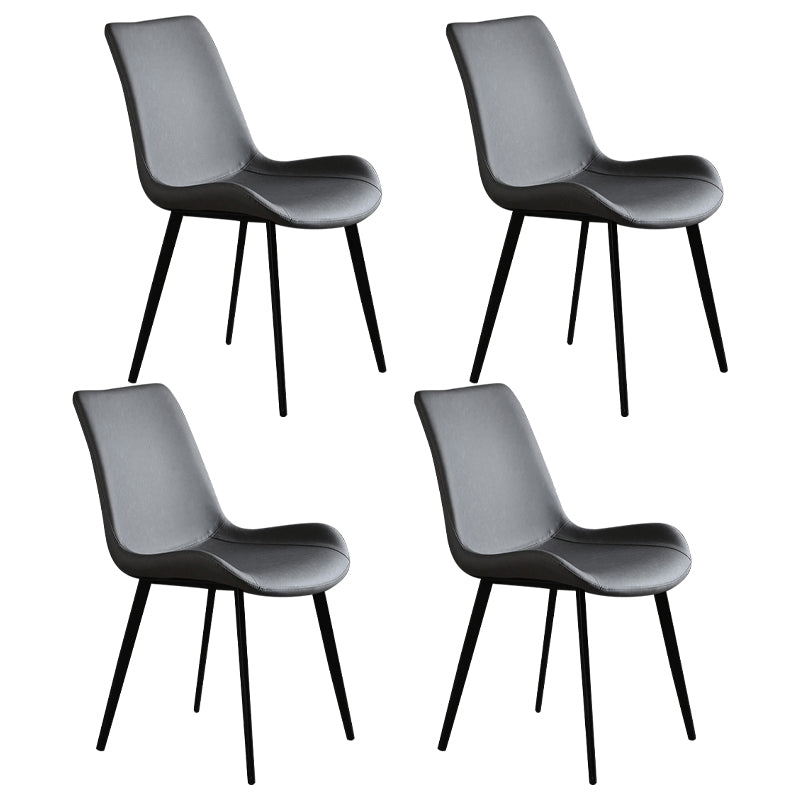 Metal Industrial Dining Kitchen Room Chair Solid Back Side Chair Grey 4 Piece Set Black Clearhalo ' kitchen&dining_furn' 'Dining Chairs' 'Dining Tables & Seating' 'dining_chair' 'furn' 'furn_dining_chair' 'Furniture' 'furniture_dining_chair' 'Kitchen & Dining Furniture' 'kitchen' 4600097