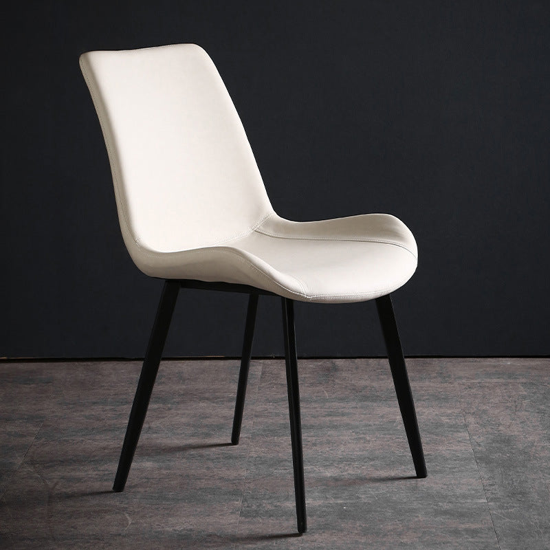 Metal Industrial Dining Kitchen Room Chair Solid Back Side Chair White 1 Piece Black Clearhalo ' kitchen&dining_furn' 'Dining Chairs' 'Dining Tables & Seating' 'dining_chair' 'furn' 'furn_dining_chair' 'Furniture' 'furniture_dining_chair' 'Kitchen & Dining Furniture' 'kitchen' 4600099