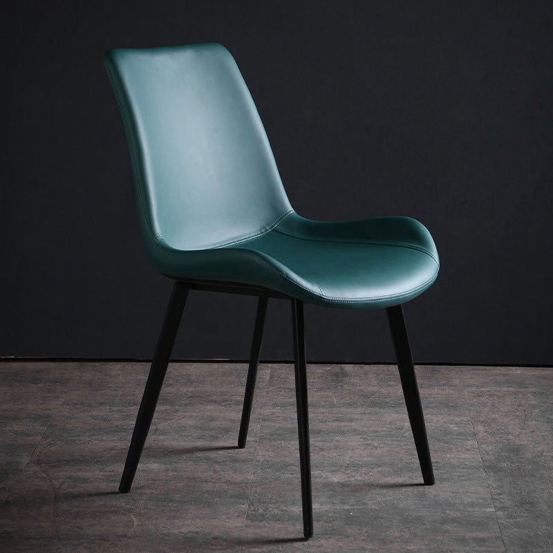 Metal Industrial Dining Kitchen Room Chair Solid Back Side Chair Green 1 Piece Black Clearhalo ' kitchen&dining_furn' 'Dining Chairs' 'Dining Tables & Seating' 'dining_chair' 'furn' 'furn_dining_chair' 'Furniture' 'furniture_dining_chair' 'Kitchen & Dining Furniture' 'kitchen' 4600111