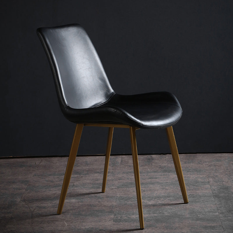 Metal Industrial Dining Kitchen Room Chair Solid Back Side Chair Black 1 Piece Brass Gold Clearhalo ' kitchen&dining_furn' 'Dining Chairs' 'Dining Tables & Seating' 'dining_chair' 'furn' 'furn_dining_chair' 'Furniture' 'furniture_dining_chair' 'Kitchen & Dining Furniture' 'kitchen' 4600114