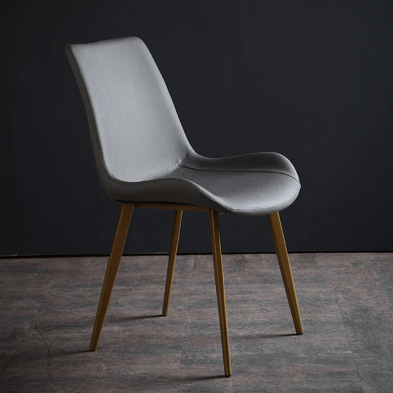 Metal Industrial Dining Kitchen Room Chair Solid Back Side Chair Grey 1 Piece Brass Gold Clearhalo ' kitchen&dining_furn' 'Dining Chairs' 'Dining Tables & Seating' 'dining_chair' 'furn' 'furn_dining_chair' 'Furniture' 'furniture_dining_chair' 'Kitchen & Dining Furniture' 'kitchen' 4600117