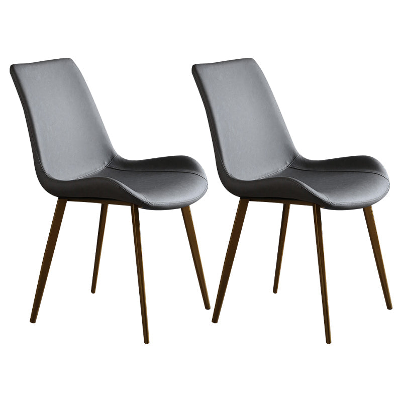 Metal Industrial Dining Kitchen Room Chair Solid Back Side Chair Grey 2 Piece Set Brass Gold Clearhalo ' kitchen&dining_furn' 'Dining Chairs' 'Dining Tables & Seating' 'dining_chair' 'furn' 'furn_dining_chair' 'Furniture' 'furniture_dining_chair' 'Kitchen & Dining Furniture' 'kitchen' 4600118