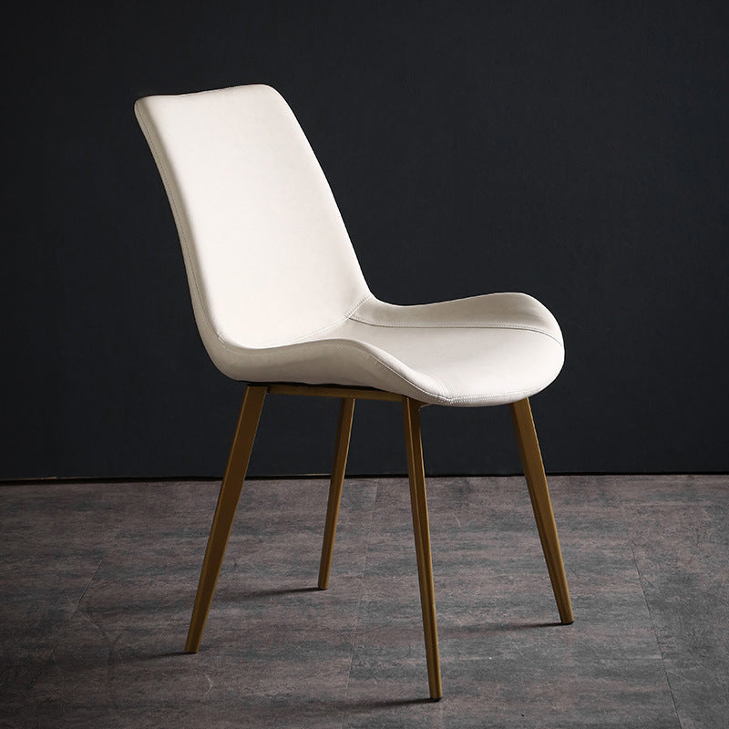 Metal Industrial Dining Kitchen Room Chair Solid Back Side Chair White 1 Piece Brass Gold Clearhalo ' kitchen&dining_furn' 'Dining Chairs' 'Dining Tables & Seating' 'dining_chair' 'furn' 'furn_dining_chair' 'Furniture' 'furniture_dining_chair' 'Kitchen & Dining Furniture' 'kitchen' 4600120