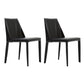Contemporary Armless Leather Dining Chair Metal Dining Room Chairs Black 2 Piece Set Clearhalo ' kitchen&dining_furn' 'Dining Chairs' 'Dining Tables & Seating' 'dining_chair' 'furn' 'furn_dining_chair' 'Furniture' 'furniture_dining_chair' 'Kitchen & Dining Furniture' 'kitchen' 4600136