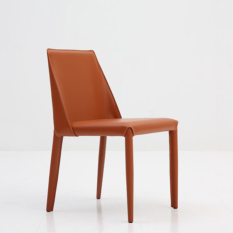 Contemporary Armless Leather Dining Chair Metal Dining Room Chairs Clearhalo ' kitchen&dining_furn' 'Dining Chairs' 'Dining Tables & Seating' 'dining_chair' 'furn' 'furn_dining_chair' 'Furniture' 'furniture_dining_chair' 'Kitchen & Dining Furniture' 'kitchen' 4600137