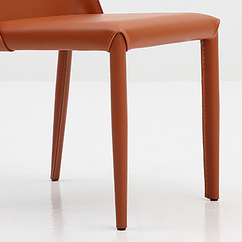 Contemporary Armless Leather Dining Chair Metal Dining Room Chairs Clearhalo ' kitchen&dining_furn' 'Dining Chairs' 'Dining Tables & Seating' 'dining_chair' 'furn' 'furn_dining_chair' 'Furniture' 'furniture_dining_chair' 'Kitchen & Dining Furniture' 'kitchen' 4600144