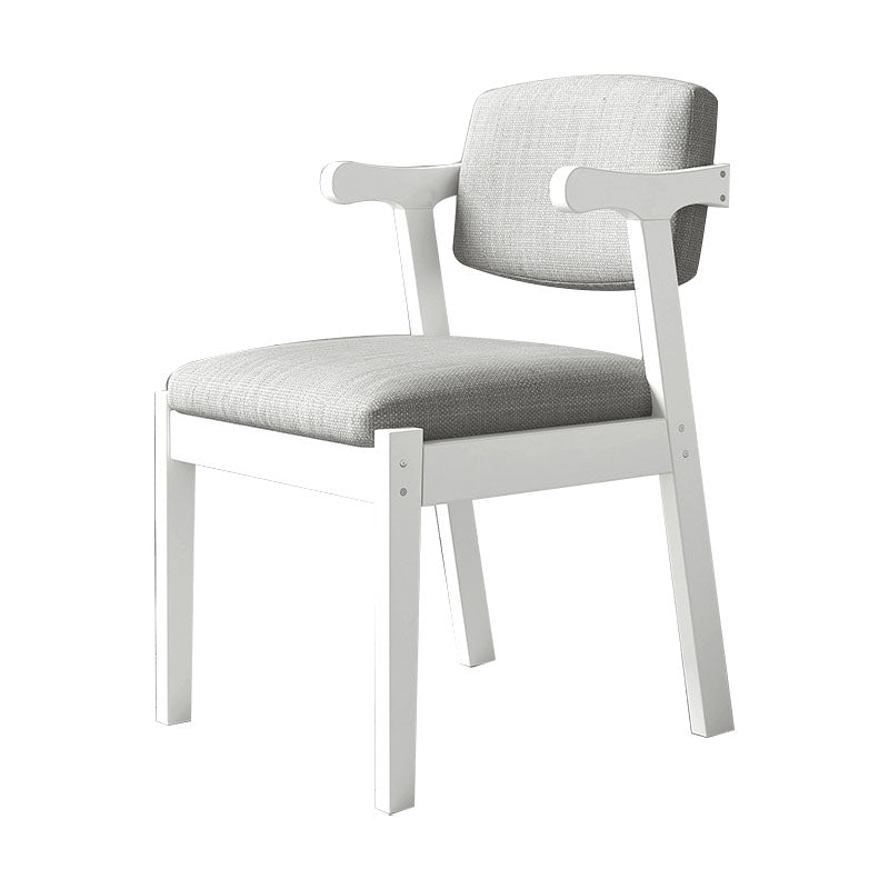 Modern Study Room Open Back Arm Chair Matte Finish Fabric Dining Chair Grey White 1 Piece Clearhalo ' kitchen&dining_furn' 'Dining Chairs' 'Dining Tables & Seating' 'dining_chair' 'Furniture' 'furniture_dining_chair' 'Kitchen & Dining Furniture' 'kitchen' 4600152