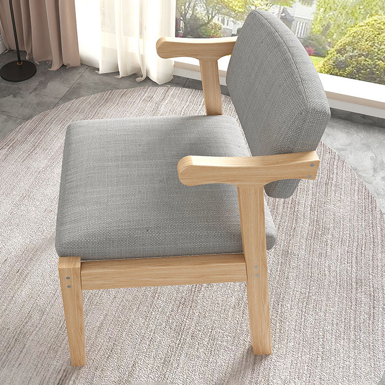Modern Study Room Open Back Arm Chair Matte Finish Fabric Dining Chair Clearhalo ' kitchen&dining_furn' 'Dining Chairs' 'Dining Tables & Seating' 'dining_chair' 'Furniture' 'furniture_dining_chair' 'Kitchen & Dining Furniture' 'kitchen' 4600153