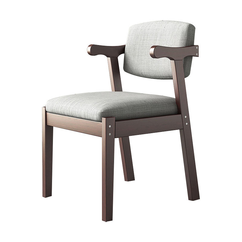 Modern Study Room Open Back Arm Chair Matte Finish Fabric Dining Chair Grey Walnut 1 Piece Clearhalo ' kitchen&dining_furn' 'Dining Chairs' 'Dining Tables & Seating' 'dining_chair' 'Furniture' 'furniture_dining_chair' 'Kitchen & Dining Furniture' 'kitchen' 4600164