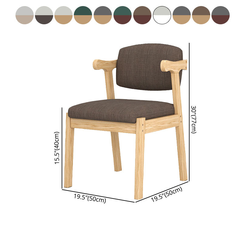 Modern Study Room Open Back Arm Chair Matte Finish Fabric Dining Chair Clearhalo ' kitchen&dining_furn' 'Dining Chairs' 'Dining Tables & Seating' 'dining_chair' 'Furniture' 'furniture_dining_chair' 'Kitchen & Dining Furniture' 'kitchen' 4600167