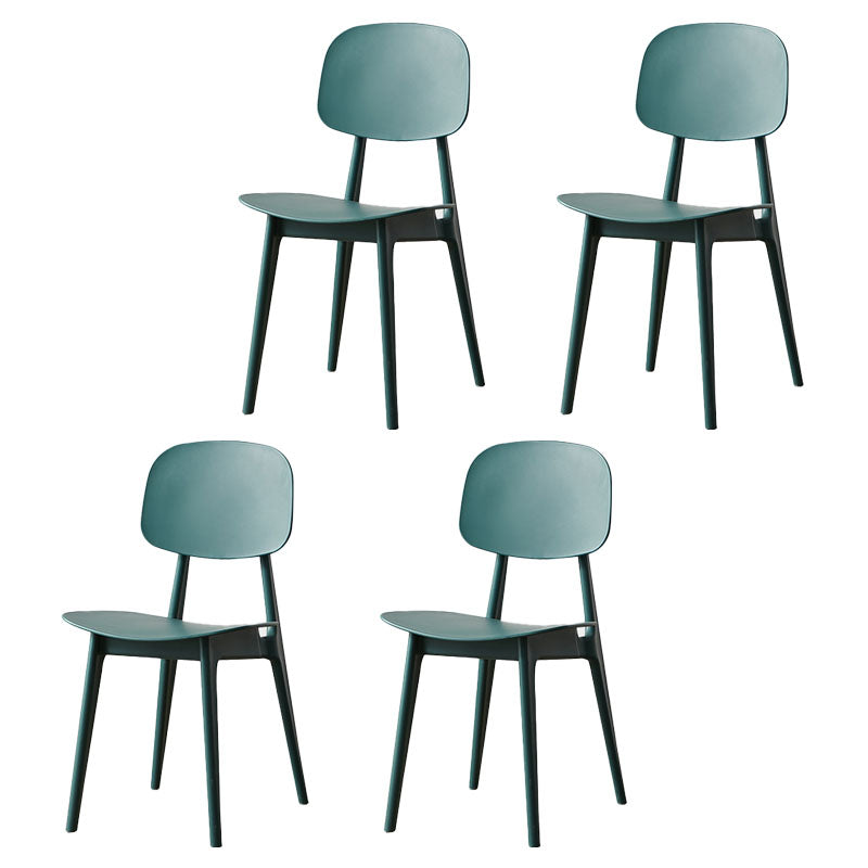 Scandinavian Design Open Back Dining Side Chair Plastic Dining Armless Chair Green 4 Piece Set Clearhalo ' kitchen&dining_furn' 'Dining Chairs' 'Dining Tables & Seating' 'dining_chair' 'furn' 'furn_dining_chair' 'Furniture' 'furniture_dining_chair' 'Kitchen & Dining Furniture' 'kitchen' 4600170