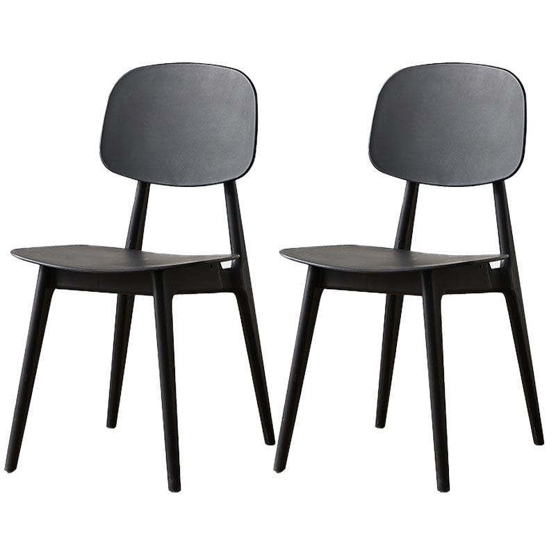 Scandinavian Design Open Back Dining Side Chair Plastic Dining Armless Chair Black 2 Piece Set Clearhalo ' kitchen&dining_furn' 'Dining Chairs' 'Dining Tables & Seating' 'dining_chair' 'furn' 'furn_dining_chair' 'Furniture' 'furniture_dining_chair' 'Kitchen & Dining Furniture' 'kitchen' 4600176