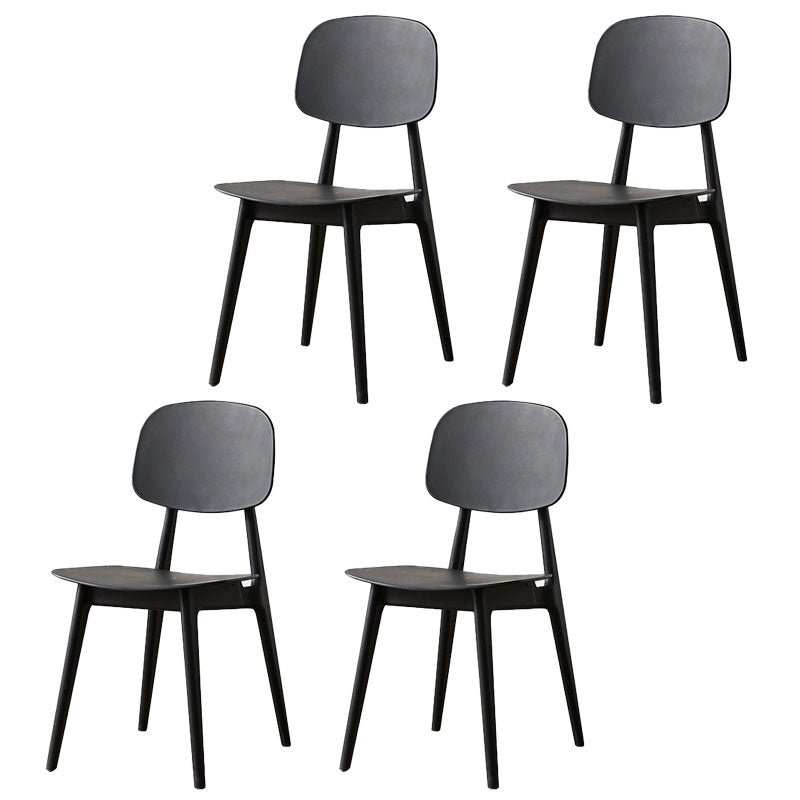 Scandinavian Design Open Back Dining Side Chair Plastic Dining Armless Chair Black 4 Piece Set Clearhalo ' kitchen&dining_furn' 'Dining Chairs' 'Dining Tables & Seating' 'dining_chair' 'furn' 'furn_dining_chair' 'Furniture' 'furniture_dining_chair' 'Kitchen & Dining Furniture' 'kitchen' 4600178