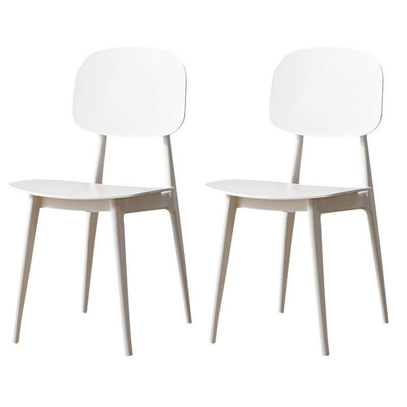 Scandinavian Design Open Back Dining Side Chair Plastic Dining Armless Chair White 2 Piece Set Clearhalo ' kitchen&dining_furn' 'Dining Chairs' 'Dining Tables & Seating' 'dining_chair' 'furn' 'furn_dining_chair' 'Furniture' 'furniture_dining_chair' 'Kitchen & Dining Furniture' 'kitchen' 4600181