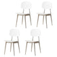 Scandinavian Design Open Back Dining Side Chair Plastic Dining Armless Chair White 4 Piece Set Clearhalo ' kitchen&dining_furn' 'Dining Chairs' 'Dining Tables & Seating' 'dining_chair' 'furn' 'furn_dining_chair' 'Furniture' 'furniture_dining_chair' 'Kitchen & Dining Furniture' 'kitchen' 4600182
